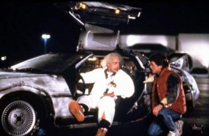 Doc et Marty aux commandes de la Delorean...